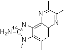 3,4,7,8-四甲基-3H-咪唑并[4,5-f]喹喔啉-2-胺-2-<sup>14</sup>C分子结构 (CAS 210049-21-1)
