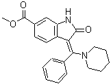 (3Z)-2,3-二氢-2-氧代-3-(苯基-1-哌啶基亚甲基)-1H-吲哚-6-羧酸甲酯分子结构 (CAS 2102162-79-6)