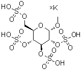 甲基 alpha-D-吡喃葡萄糖苷四(硫酸氢酯)钾盐分子结构 (CAS 210357-34-9)