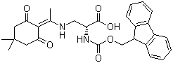 N-Fmoc-[N'-1-(4,4-dimethyl-2,6-dioxocyclohex-1-ylidene)ethyl]-D-2,3-diaminopropionic acid molecular structure (CAS 210830-03-8)