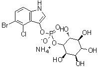myo-Inositol 1-(5-bromo-4-chloro-1H-indol-3-yl hydrogen phosphate) monoammonium salt molecular structure (CAS 212515-11-2)