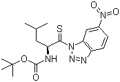 [(1S)-3-Methyl-1-[(6-nitro-1H-benzotriazol-1-yl)thioxomethyl]butyl]carbamic acid tert-butyl ester molecular structure (CAS 214750-70-6)