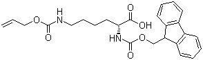 N-Fmoc-N'-烯丙氧基羰基-D-赖氨酸分子结构 (CAS 214750-75-1)