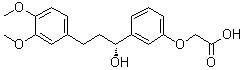 [3-[(1R)-3-(3,4-二甲氧基苯基)-1-羟基丙基]苯氧基]乙酸分子结构 (CAS 215169-00-9)