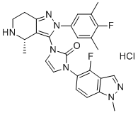 (S)-1-(4-Fluoro-1-methyl-1H-indazol-5-yl)-3-(2-(4-fluoro-3,5-dimethylphenyl)-4-methyl-4,5,6,7-tetrahydro-2H-pyrazolo[4,3-c]pyridin-3-yl)-1,3-dihydro-2H-imidazol-2-one hydrochloride molecular structure (CAS 2212022-57-4)