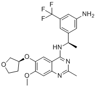CAS 登录号：2230836-55-0, N-((R)-1-(3-氨基-5-(三氟甲基)苯基)乙基)-7-甲氧基-2-甲基-6-(((S)-四氢呋喃-3-基)氧基)喹唑啉-4-胺