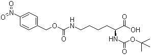 N-(叔丁氧羰基)-N'-[[(4-硝基苯基)甲氧基]羰基]-L-赖氨酸分子结构 (CAS 22601-53-2)