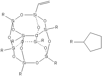 1,3,5,7,9,11,13-七环戊基-15-乙烯基-八倍半硅氧烷分子结构 (CAS 230316-02-6)