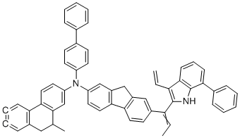 CAS 登录号：2376271-61-1, N-[7-[(Z)-1-(3-乙烯基-7-苯基-1H-吲哚-2-基)丙-1-烯基]-9H-芴-2-基]-10-甲基-N-(4-苯基苯基)-9,10-二氢菲-2-胺