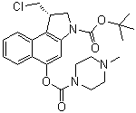 (1S)-1-(氯甲基)-1,2-二氢-5-[[(4-甲基-1-哌嗪基)羰基]氧基]-3H-苯并[e]吲哚-3-羧酸叔丁酯分子结构 (CAS 244154-66-3)