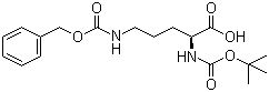 N-叔丁氧羰基-N'-苄氧羰基-L-鸟氨酸分子结构 (CAS 2480-93-5)