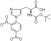 N-(叔丁氧羰基)-1-(2,4-二硝基苯基)-L-组氨酸分子结构 (CAS 25024-53-7)