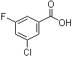 3-氯-5-氟苯甲酸分子结构 (CAS 25026-64-6)