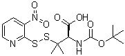 N-[叔丁氧羰基]-3-[(3-硝基-2-吡啶基)二硫基]-L-缬氨酸分子结构 (CAS 250375-03-2)