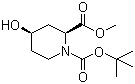 (2S,4R)-4-羟基哌啶-1,2-二羧酸 1-叔丁酯 2-甲酯分子结构 (CAS 254882-06-9)
