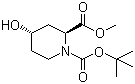 (2S,4S)-4-羟基哌啶-1,2-二羧酸 1-叔丁酯 2-甲酯分子结构 (CAS 254882-14-9)