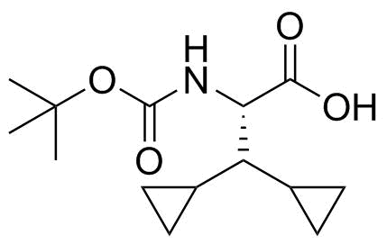 (S)-2-((tert-Butoxycarbonyl)amino)-3,3-dicyclopropylpropanoic acid molecular structure (CAS 2548967-22-0)