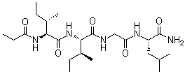 N-(1-氧代丙基)-L-异亮氨酰-L-异亮氨酰甘氨酰-L-亮氨酰胺分子结构 (CAS 256419-86-0)
