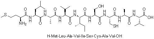 L-蛋氨酰-L-亮氨酰-L-丙氨酰-L-缬氨酰-L-异亮氨酰-L-丝氨酰-L-半胱氨酰-L-丙氨酰-L-缬氨酸分子结构 (CAS 257641-00-2)