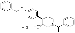 (3R,4R)-1-[(1R)-1-苯基乙基]-4-[4-(苯基甲氧基)苯基]-3-哌啶醇盐酸盐分子结构 (CAS 257938-65-1)