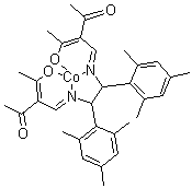(1S,2S)-N,N'-二(2-乙酰基-3-氧代-2-丁烯亚基)-1,2-二均三甲苯基乙二胺合钴(II)分子结构 (CAS 259259-80-8)