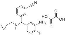 (R)-3-((3-氨基-4-氟苯基)((环丙基甲基)氨基)甲基)苯甲腈草酸盐分子结构 (CAS 2602377-11-5)