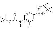 4-(叔丁氧羰基氨基)-3-氟苯硼酸频哪醇酯分子结构 (CAS 262444-42-8)