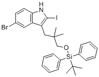 structure of CAS# 2641451-43-4, 5-溴-3-(3-((叔丁基二苯基硅基)氧基)-2,2-二甲基丙基)-2-碘-1H-吲哚