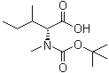 N-[叔丁氧羰基]-N-甲基-D-异亮氨酸分子结构 (CAS 267223-87-0)