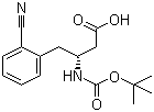N-叔丁氧羰基-(R)-3-氨基-4-(2-氰基苯基)丁酸分子结构 (CAS 269726-80-9)