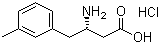 (S)-3-氨基-4-(3-甲基苯基)丁酸盐酸盐分子结构 (CAS 270062-92-5)