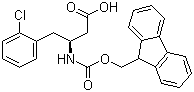 (S)-N-芴甲氧羰基-3-氨基-4-(2-氯苯基)丁酸分子结构 (CAS 270596-37-7)