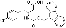 (S)-N-芴甲氧羰基-3-氨基-4-(4-氯苯基)丁酸分子结构 (CAS 270596-43-5)