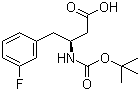 (S)-N-叔丁氧羰基-3-氨基-4-(3-氟苯基)丁酸分子结构 (CAS 270596-51-5)