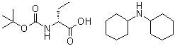 (R)-2-[[叔丁氧羰基]氨基]丁酸(二环己基胺)盐分子结构 (CAS 27494-47-9)