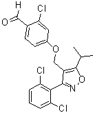 2-氯-4-[[3-(2,6-二氯苯基)-5-异丙基-4-异恶唑基]甲氧基]苯甲醛分子结构 (CAS 278597-32-3)