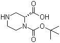 (R)-1-Boc-哌嗪-2-羧酸分子结构 (CAS 278788-60-6)
