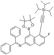 N-(二苯基亚甲基)-6-氟-4-(4,4,5,5-四甲基-1,3,2-二氧杂硼杂环戊烷-2-基)-5-((三异丙基硅基)乙炔基)萘-2-胺分子结构 (CAS 2816821-08-4)