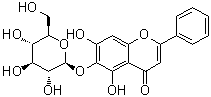 黄芩素 6-O-beta-D-吡喃葡萄糖苷分子结构 (CAS 28279-72-3)