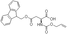 N-[(2-丙烯-1-基氧基)羰基]-L-天冬氨酸 4-(9H-芴-9-基甲基)酯分子结构 (CAS 283170-10-5)