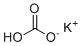 Potassium hydrogencarbonate molecular structure (CAS 298-14-6)