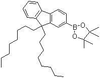 9,9-双辛基芴-2-硼酸嚬哪醇酯分子结构 (CAS 302554-81-0)