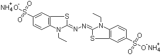 Diammonium 2,2'-azino-bis(3-ethylbenzothiazoline-6-sulfonate) molecular structure (CAS 30931-67-0)