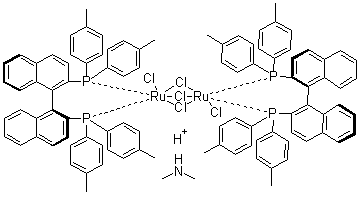 三(mu-氯)双[(S)-(-)-2,2'-双(二对甲苯基膦)-1,1'-联萘]二氯化二钌二甲基铵盐分子结构 (CAS 309735-86-2)