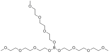 三(2-(2-(2-甲氧基乙氧基)乙氧基)乙基)原硼酸酯分子结构 (CAS 30989-05-0)