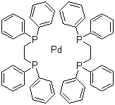 双(1,2-双(二苯基膦)乙烷)钯分子结构 (CAS 31277-98-2)