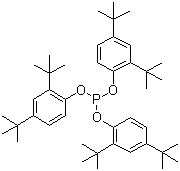 三(2,4-二叔丁基)亚磷酸苯酯分子结构 (CAS 31570-04-4)