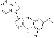 N-(2,6-二溴-4-甲氧基苯基)-4-(2-甲基咪唑并[1,2-a]嘧啶-3-基)-2-噻唑胺分子结构 (CAS 315704-66-6)