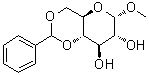 甲基 4,6-O-亚苄基-alpha-D-吡喃葡萄糖苷分子结构 (CAS 3162-96-7)
