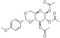 4,6-O-[(R)-(4-甲氧基苯基)亚甲基]-beta-D-吡喃葡萄糖三乙酸酯分子结构 (CAS 316790-34-8)
